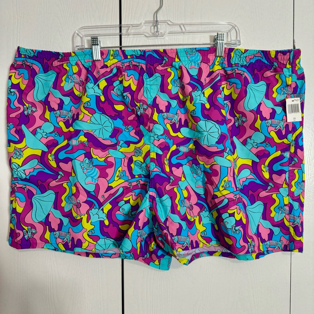 NWT. Disney psychedelic design shorts 2X from Alice in Wonderland.